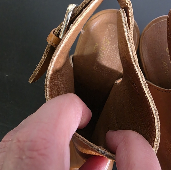 Carvela Kurt Geiger Chic Tan Leather Open-Toe Ankle Heels Size 36 - Picture 9 of 10